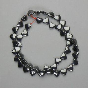 Намистини Гематит серце 8х8мм+- L-40см+- 9287 фото
