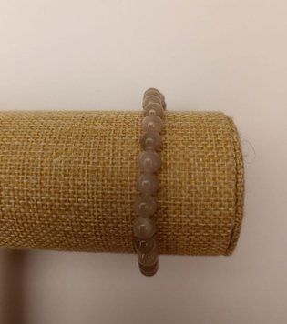 Скидка! Браслет на резинке Тонированный кварц (имит. акрил) серый гладкий шарик d- 6.5 мм+- L-18см+- 78722 фото
