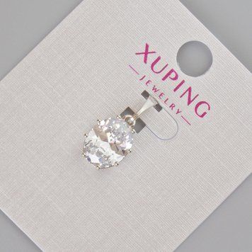 Кулон Xuping с белым кристаллом d-18х9мм+- Родий 56098 фото