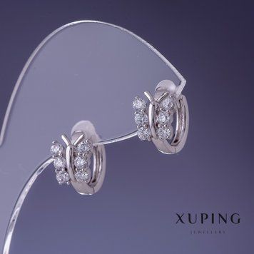 Сережки Xuping Метелики 11х9мм родій 55329 фото