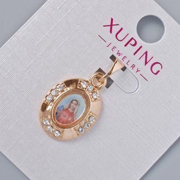 Кулон "Ікона" Xuping з білими стразами d-20х13мм+ - L-24мм+- позолота 18К 57502 фото