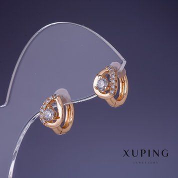 Сережки Xuping 12х7мм "позолота 18К " 56852 фото
