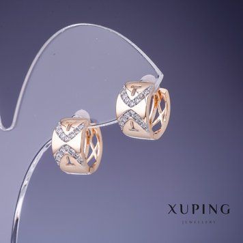 Знижка! Сережки Xuping 8х13мм "позолота 18К " 56693 фото