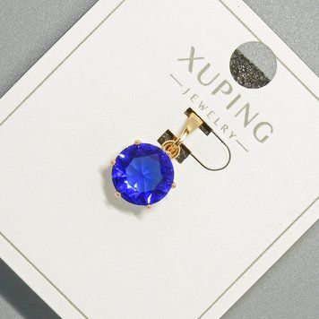 Кулон Xuping з синім кристалом d-9мм+ - L-17мм+- позолота 18К 57311 фото