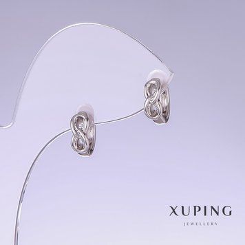Сережки Xuping L-12мм s-4мм родій 55673 фото