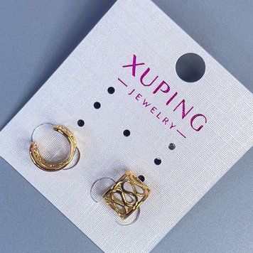 Каф подвійний Xuping з візерунком 10х8 мм+- Позолота 18К 56833 фото