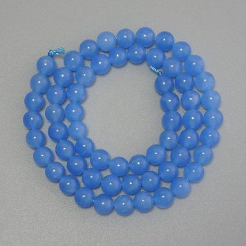 Намистини Аквамарин гладка кулька d-6мм+- на нитці L-38см+- 70752 фото