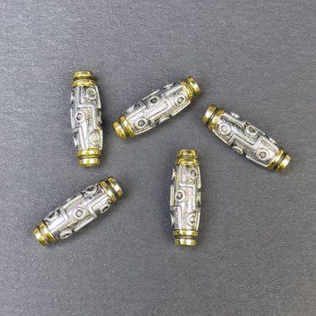 Фурнітура намистина вставка колір металу сріблястий та золотистий d-19,5х6мм+- отвір d-2мм+- ціна за 1 шт 47867 фото