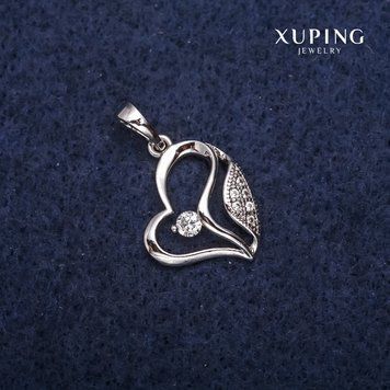 Кулон Xuping Серце 15х18х23мм Родій 55974 фото