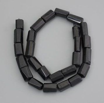 Намистини Турмалін оброблене каміння d-11-16х7-9мм+- на нитці L-39см+- 73115 фото