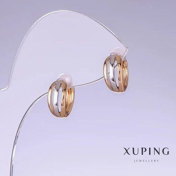 Сережки Xuping L-12мм s-6мм родій, позолота 18к 55509 фото