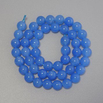 Намистини Аквамарин гладка кулька d-8мм+- на нитці L-38см+- 70753 фото