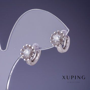 Сережки Xuping 10х9мм родій 55471 фото