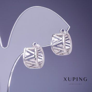 Знижка! Сережки Xuping 9х14мм родій 55480 фото