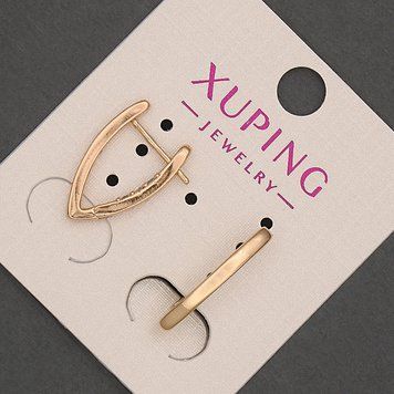 Серьги Xuping с белыми стразами d-2,5мм+- L-20мм+- Позолота 18К 55244 фото