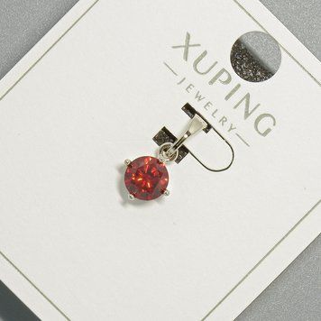 Кулон Xuping з червоним кристалом d-6мм+ - L-15мм+- родій 57292 фото