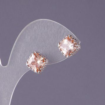 Сережки з жовтими кристалами Ромби d-10мм 20468 фото