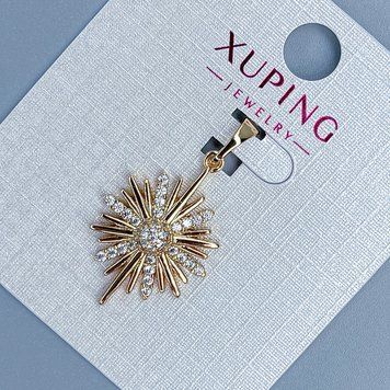 Кулон Xuping "Зірка" з білими старзами d-16мм+ - L-29мм+- позолота 18К 56099 фото