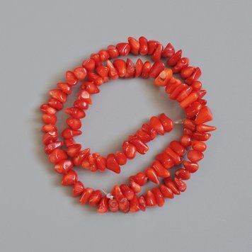 Бусины Коралл натуральный столбик d-10х5мм + - L-42см + - на леске 8092 фото