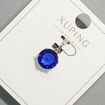 Кулон Xuping з синім кристалом d-9мм+ - L-17мм+- родій 57315 фото