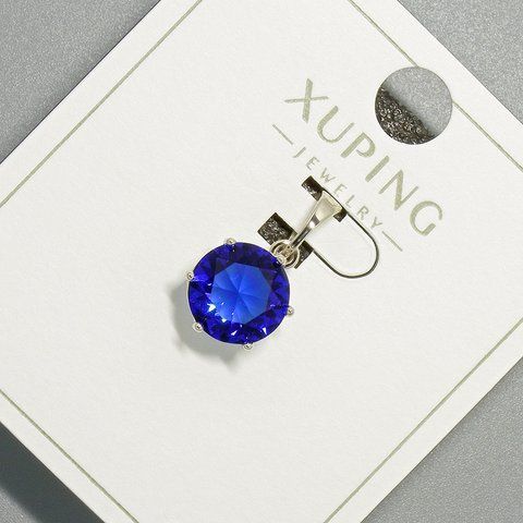 Кулон Xuping з синім кристалом d-9мм+ - L-17мм+- родій 57315 фото