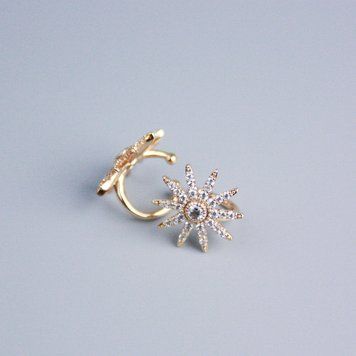 Каф Xuping Позолота 18К білі стрази Зірка 13х11мм + - 55155 фото