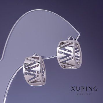 Сережки Xuping 12х10мм родій 55669 фото