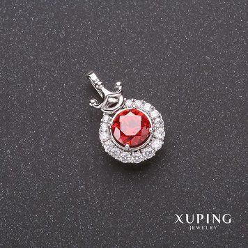 Кулон Xuping Корона з червоним каменем 12х20мм родій 56008 фото