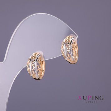 Сережки Xuping d- 7мм L-14мм колір золото срібло 55510 фото