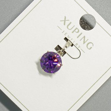 Кулон Xuping з фіолетовим кристалом d-9мм+ - L-17мм+- родій 57316 фото