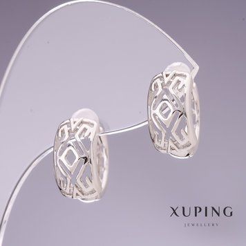 Скидка! Серьги Xuping 7х14мм родий 55578 фото