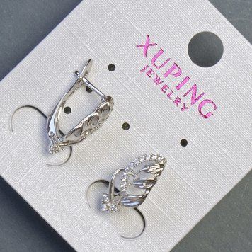 Серьги Xuping 16х8мм родий 55584 фото
