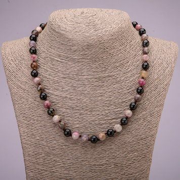 Намисто з натурального каменю Турмалін гладка кулька d-8(+-)мм L-45см 75973 фото