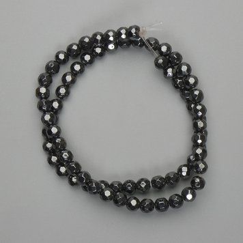 Намистини Гематит гранована кулька 6мм+- L-38см+- 9257 фото