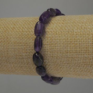 Браслет Аметист галтовка d-16х10мм+- L- 18см стрейч 92812 фото