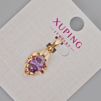 Кулон Xuping с фиолетовым кристаллом d-24х11мм+- Позолота 18К 57408 фото