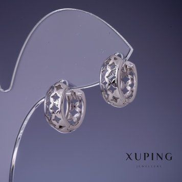 Сережки Xuping 15х6мм родій 55548 фото