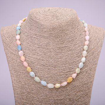 Намисто з натурального каменю Морганіт галтівка d-7х9(+-)мм L-48см 94481 фото