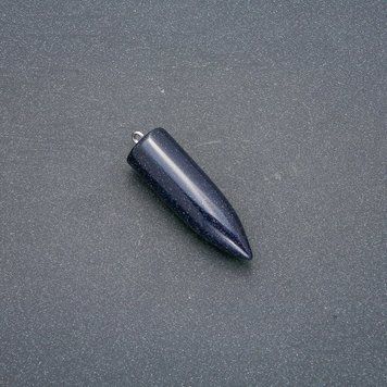 Кулон маятник куля з каменю Авантюрин "синій пісок" (синт.) 13х40х45мм (+-) 43682 фото