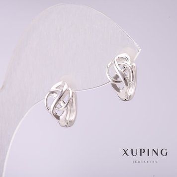 Сережки Xuping 11х8мм родій 55632 фото