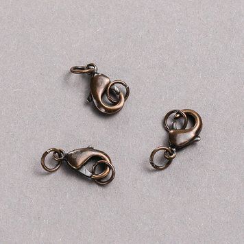 Фурнітура застібка Карабін 8х12мм метал темний шоколад 44717 фото
