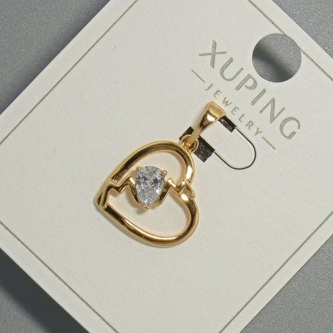 Кулон "Серце" Xuping з білим кристалом d-15х14,5мм+ - L-22,5мм+- позолота 18К 57324 фото