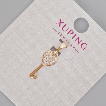 Кулон Xuping "Ключ від серця" з білими стразами d-20х7мм+- Позолота 18К 57416 фото