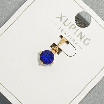 Кулон Xuping з синім кристалом d-6мм+ - L-15мм+- позолота 18К 57290 фото