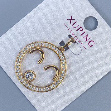 Кулон Xuping з білими стразами d-25мм+ - L-32мм+- позолота 18К 55866 фото