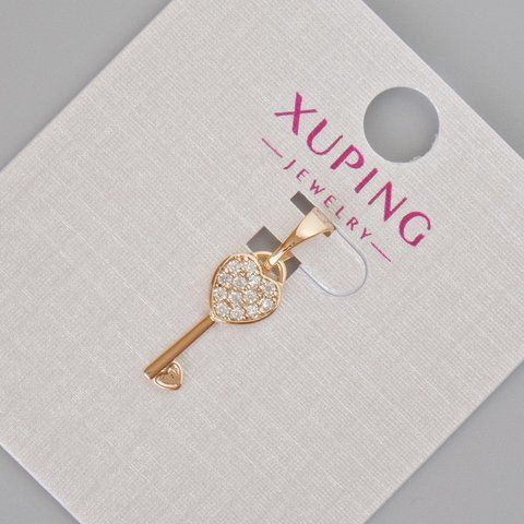 Кулон Xuping "Ключ від серця" з білими стразами d-20х7мм+- Позолота 18К 57416 фото