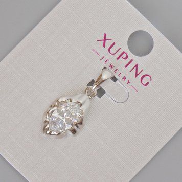 Кулон Xuping с белым кристаллом d-24х11мм+- Родий 57410 фото