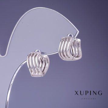 Сережки Xuping 7х12мм родій 55672 фото