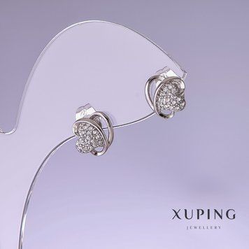 Сережки Xuping 9х10мм родій 55432 фото