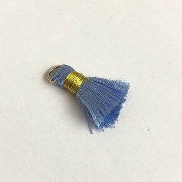Заготівля для рукоділля Кисть Міні з кільцем "шовк" колір волошковий L-2см d-5мм ціна за 1 шт. 16100 фото